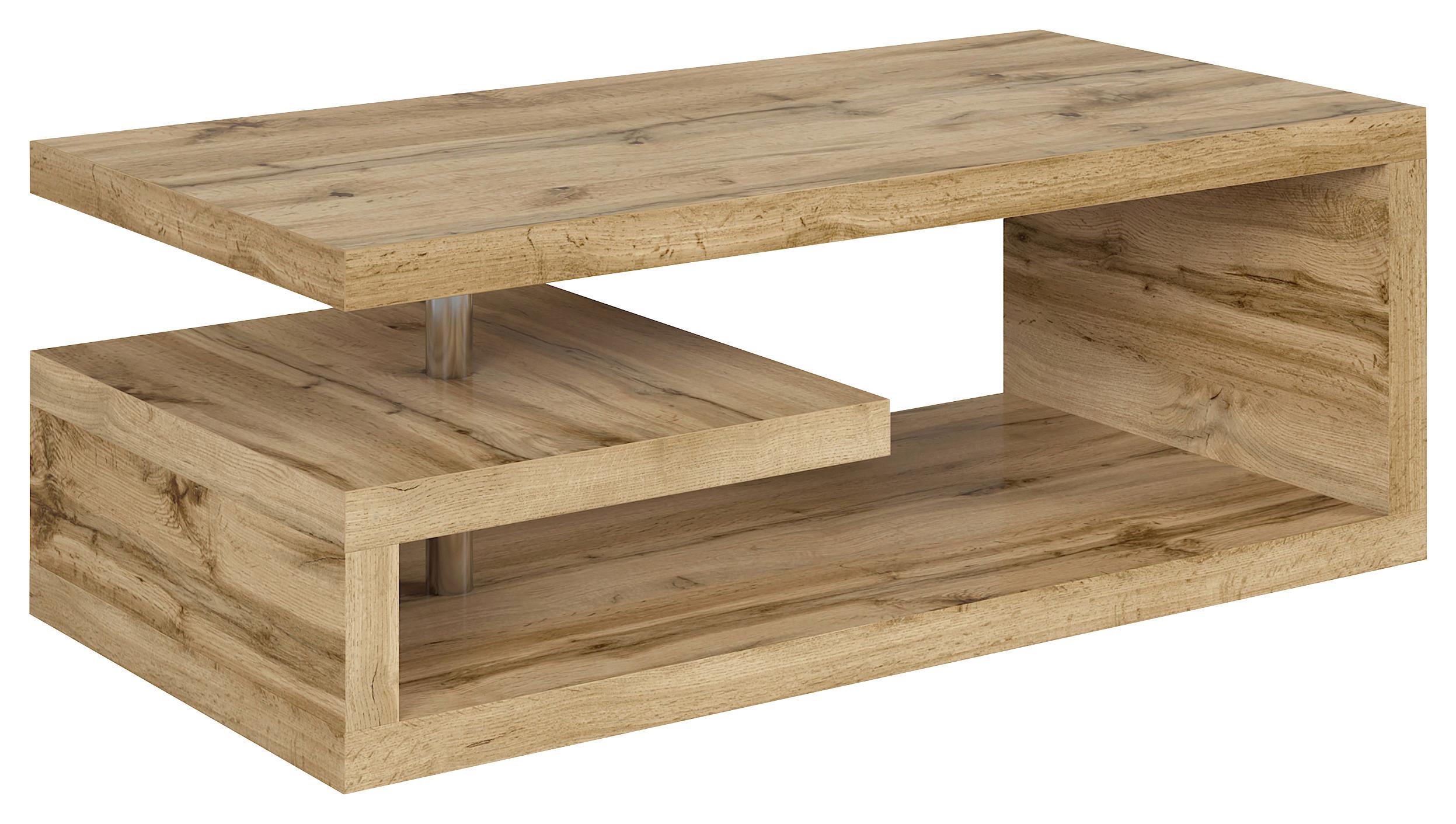 STOLIK KAWOWY GLIMP COFFEE TABLE - dąb wotan, Design, materiał drewnopochodny (120/60/45cm)