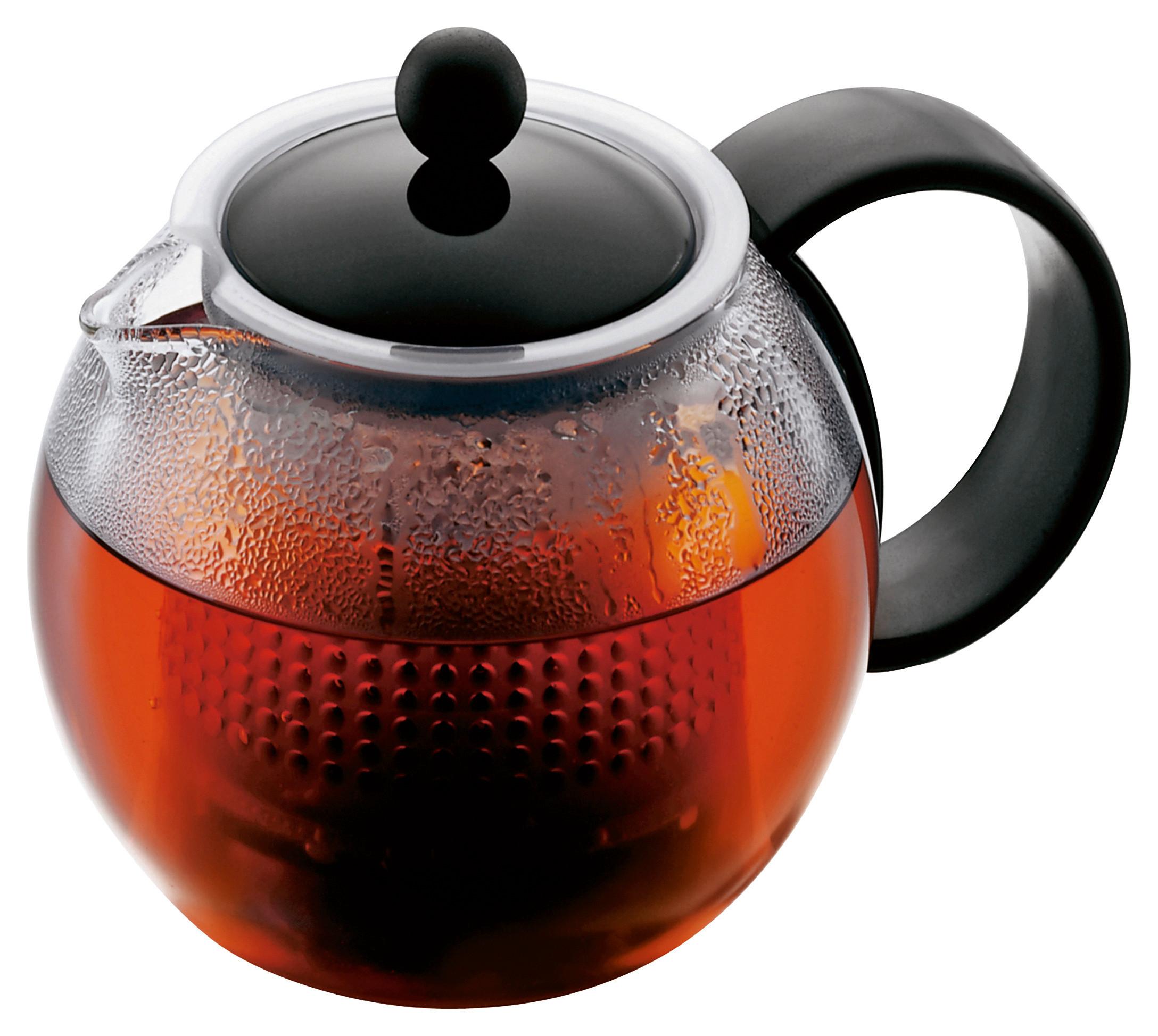 Teekanne Bodum Assam Schwarz ca. 0,5l - Schwarz, KONVENTIONELL, Glas (14/14/10cm) - Bodum