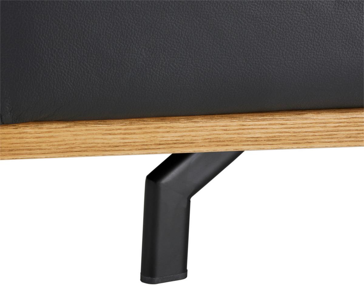Wohnlandschaft Carmen Schwarz - Schwarz, Modern, Leder/Holz (292/72/226cm) - Premium Living