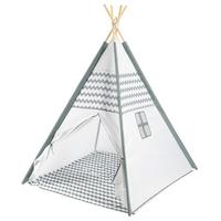 NAMIOT DO ZABAWY TIPI TIMO - jasnoszary/biały, Basics, drewno/tkanina (120/150/120cm) - My Baby Lou