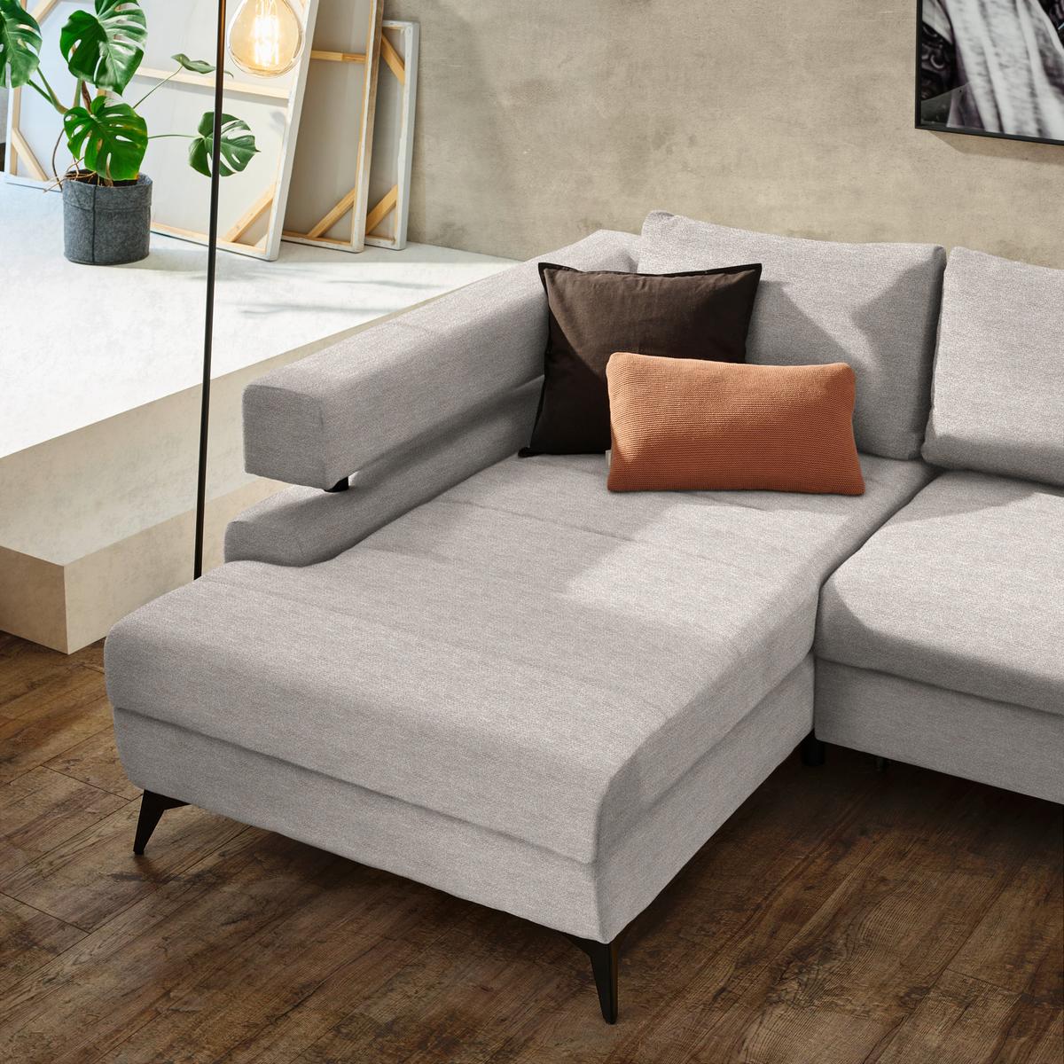 Kutna Garnituira Rosalie - bež/crna, Konvencionalno, tekstil/metal (184/265cm) - Modern Living