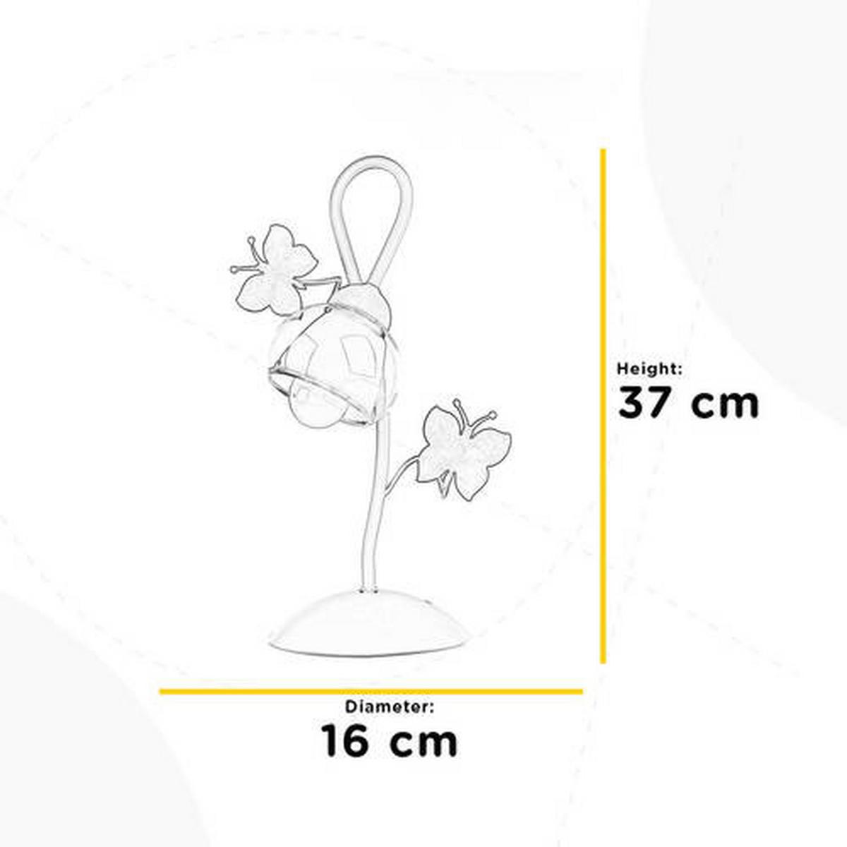 Kindertischleuchte Butterfly Weiß/Pink max. 6 Watt - Pink/Weiß, Basics, Glas/Metall (16/37cm)