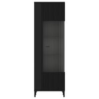 Vitrină LUSAKA - negru, Trend, sticlă/material pe bază de lemn (62/194/40cm) - Premium Living