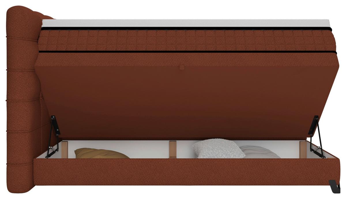 Boxspringbett Carmen C Braun ca. 160x200cm - Braun, KONVENTIONELL, Holz/Holzwerkstoff (160/200cm) - Premium Living