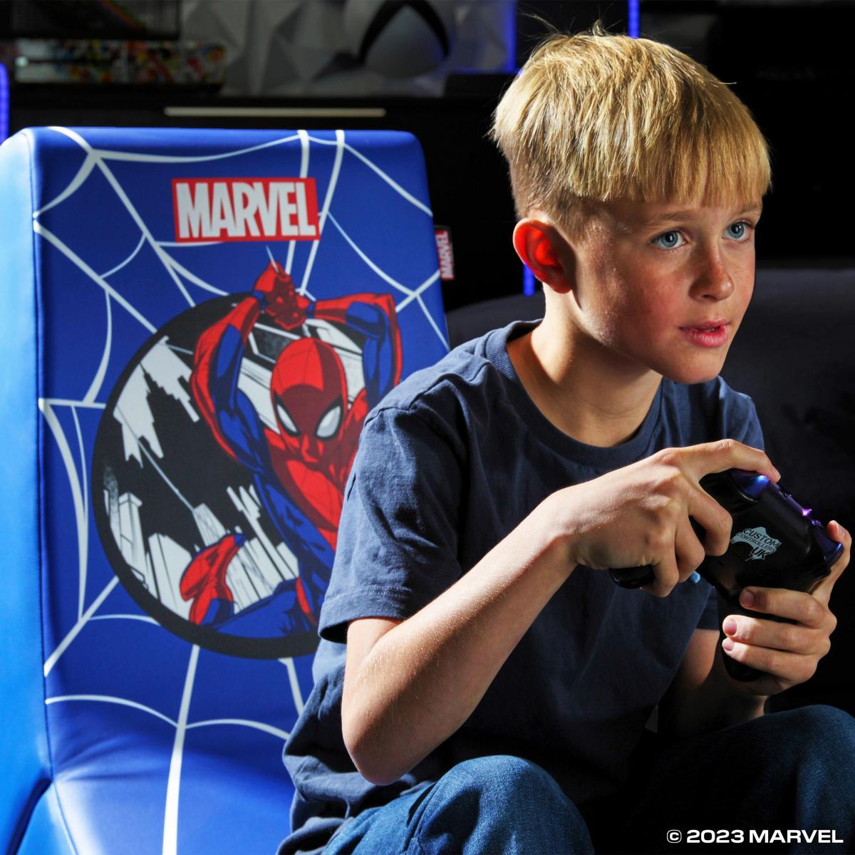 Gamingsessel Marvel ca. 40x65,5x85,5cm Blau Spiderman - Blau, MODERN, Leder/Holzwerkstoff (40/65,5/85,5cm) - X Rocker