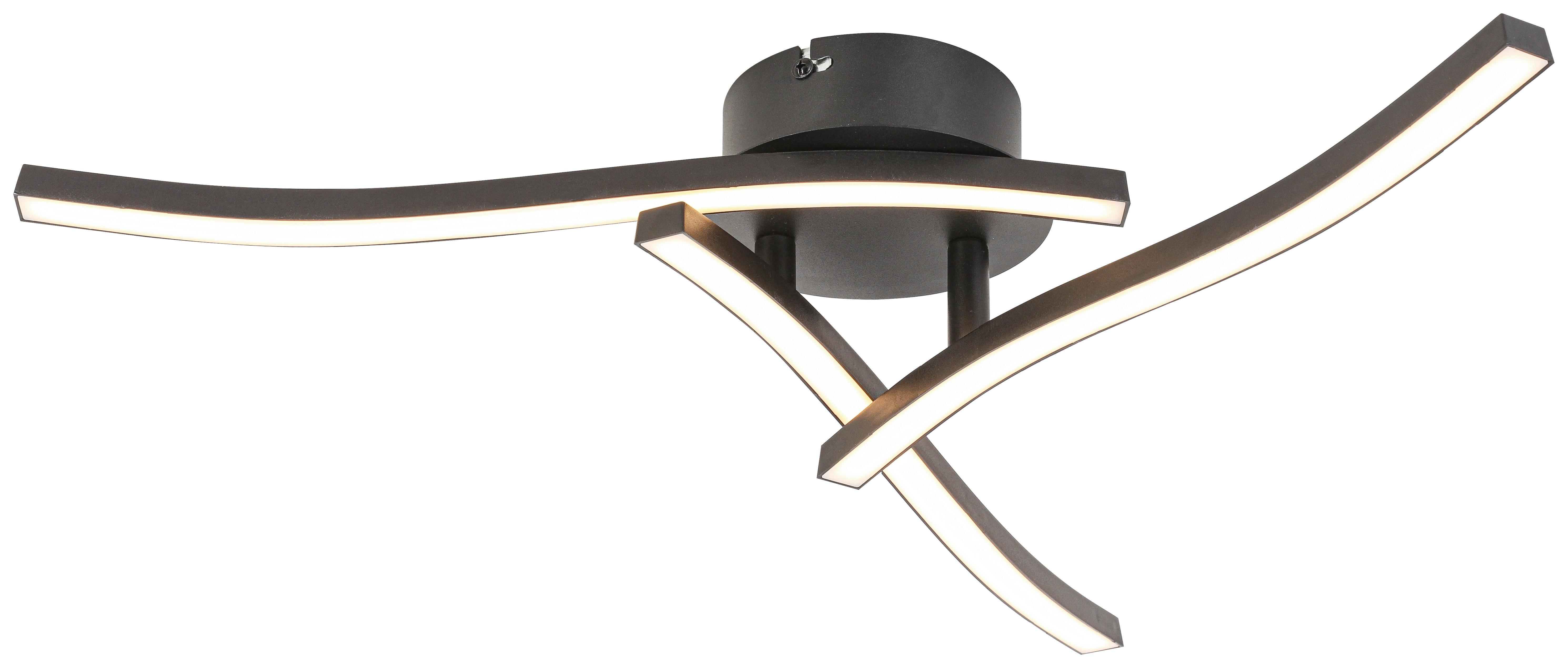 Stropna Led-svetilka Ito - črna, Moderno, kovina/umetna masa (56/56/11cm) - Mömax