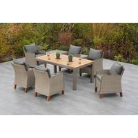 Vrtna Miza Flexi - bež, Moderno, kovina/umetna masa (180-240/100/74cm) - Gardenson