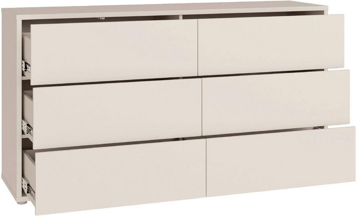 Komoda Alice, Peščena Barva - srebrne barve/peščene barve, Trend, umetna masa/leseni material (155/83/42cm) - Carryhome