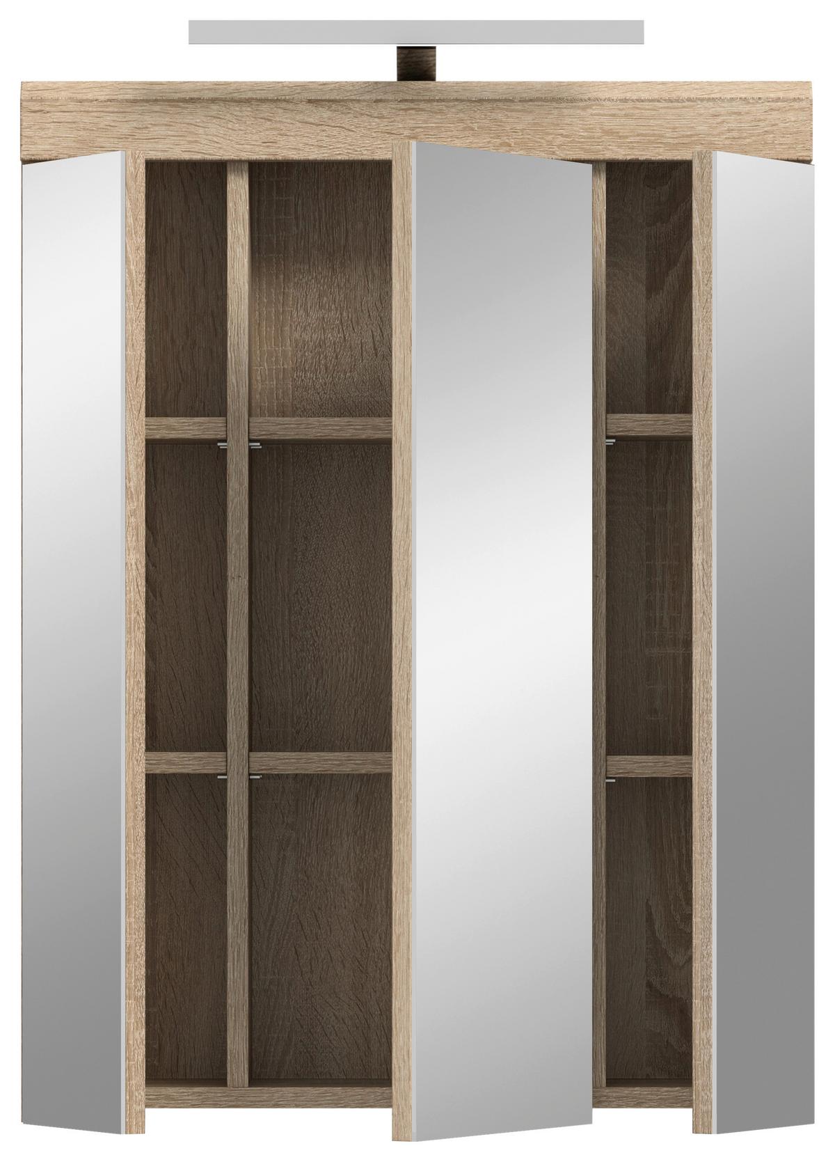Omara Z Ogledalom Lambada - hrast sonoma, Moderno, steklo/leseni material (60/79/37cm) - MID.YOU