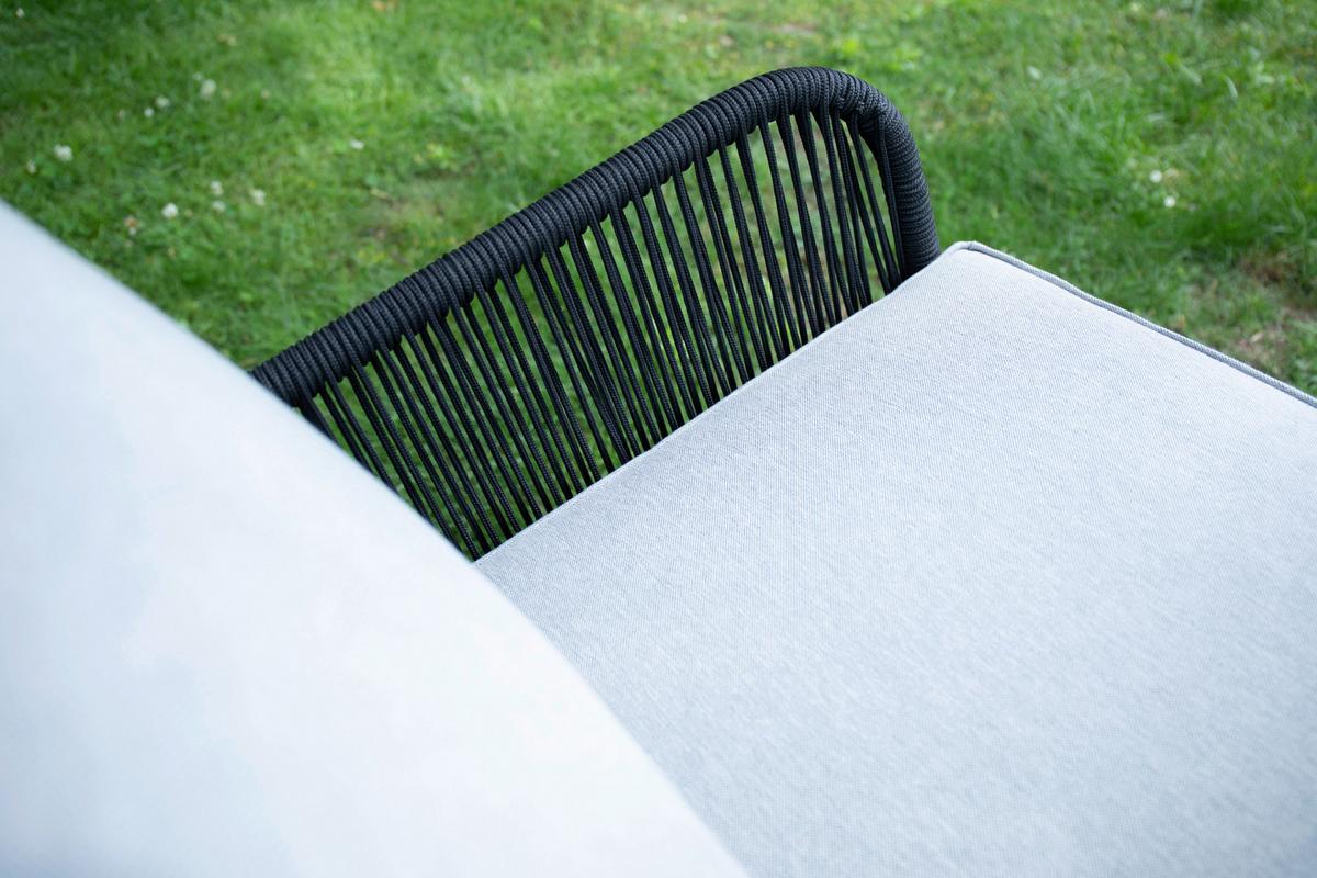 Loungegarnitur 4-tlg Mykonos aus Holz mit Kissen - Anthrazit/Hellgrau, Basics, Holz/Textil (135/90/73cm) - Acamp
