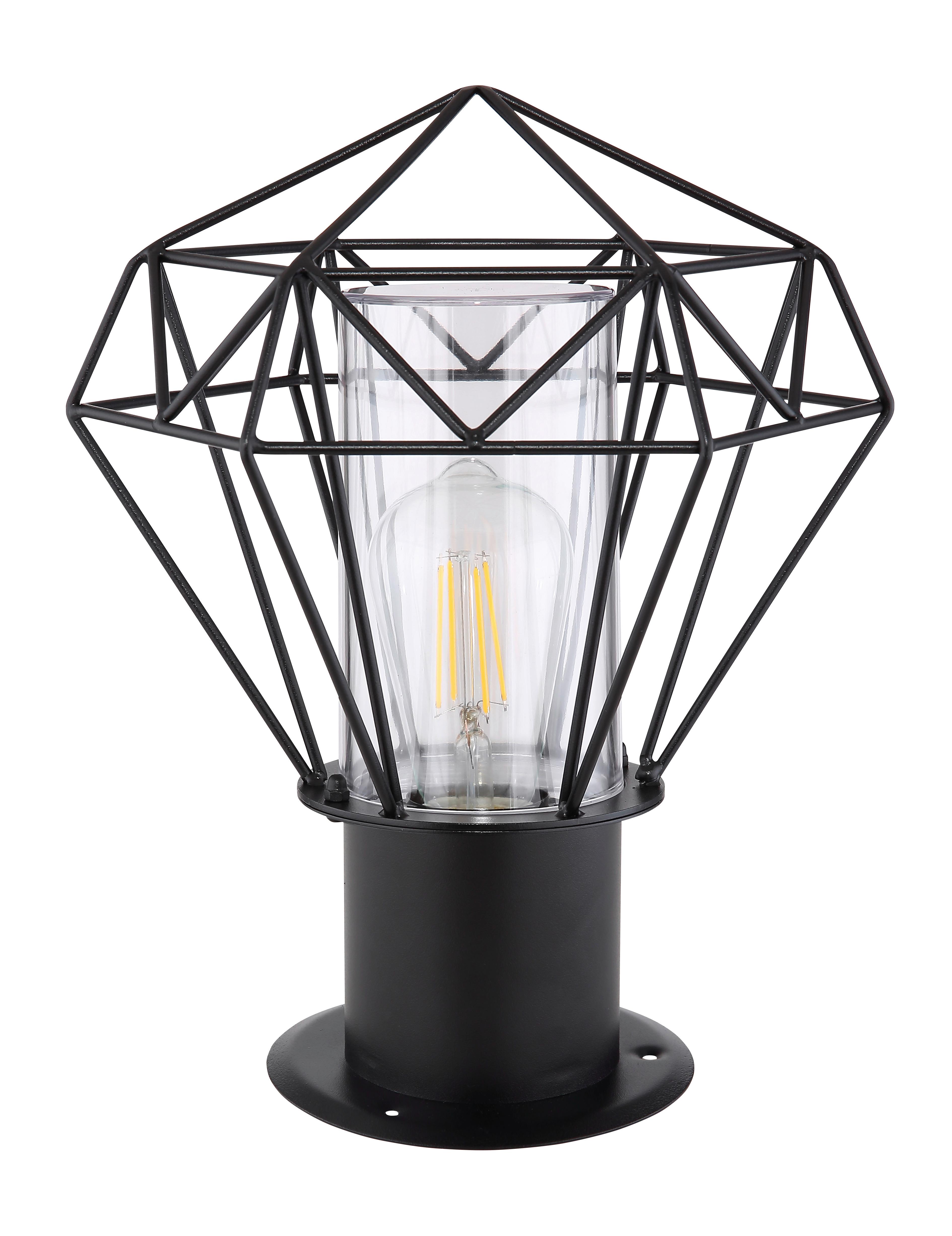 Außenleuchte Horace in Schwarz max. 15 Watt - Klar/Schwarz, Basics, Kunststoff/Metall (22,5/25,5/31,5cm) - Globo