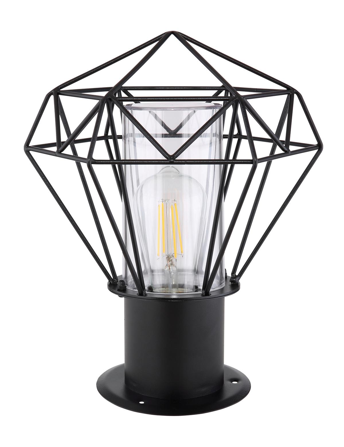 Außenleuchte Horace in Schwarz max. 15 Watt - Klar/Schwarz, Basics, Kunststoff/Metall (22,5/25,5/31,5cm) - Globo