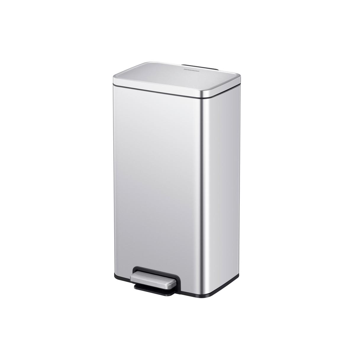 KOSZ NA ODPADY 60652 - antracytowy/kolor stalowy, Basics, tworzywo sztuczne/metal (30,2/33,3/61,7cm) - Fackelmann