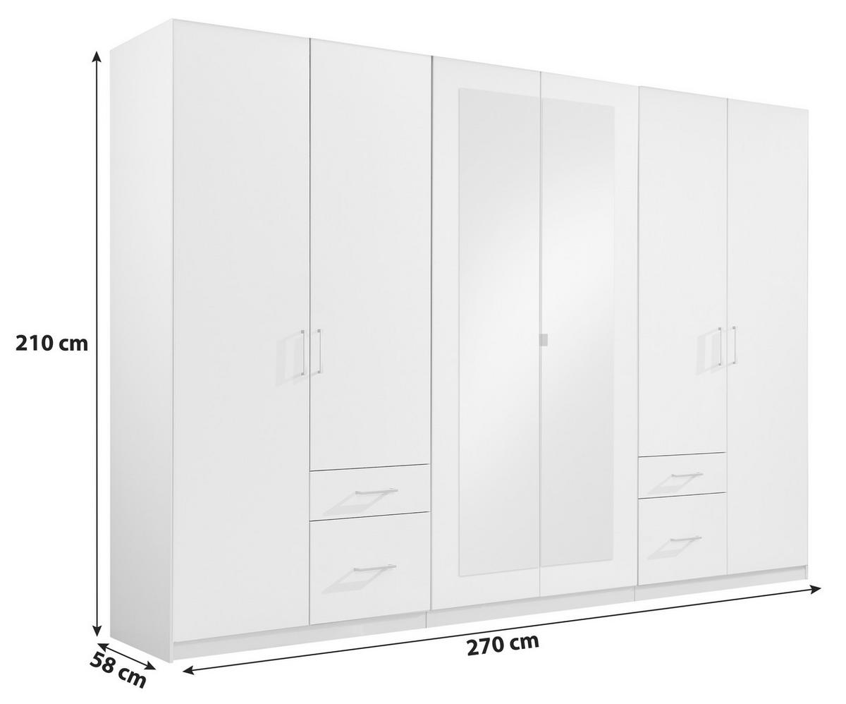 Ormar S Klasičnm Vratima Freiburg - bijela/srebrne boje, Design, staklo/drvni materijal (270/210/58cm) - Modern Living
