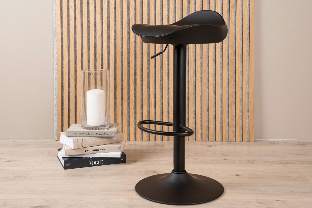 Barhocker-Set Adesto 2er-Set ca. 40x69 cm Schwarz - Schwarz, Design, Kunststoff/Metall (40/69/38cm) - Livetastic