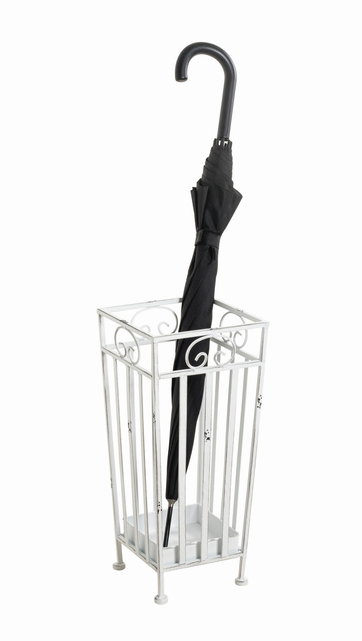 STOJAK NA PARASOLE HANNE - biały, Design, metal (20/46/20cm)
