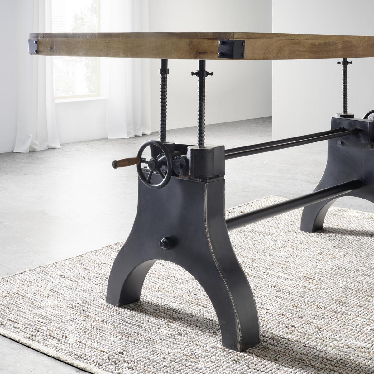 Jedilna Miza Industrial, Naravne Barve, Črna, 200x90 - črna/naravne barve, Trendi, kovina/les (200/90/76cm) - Premium Living