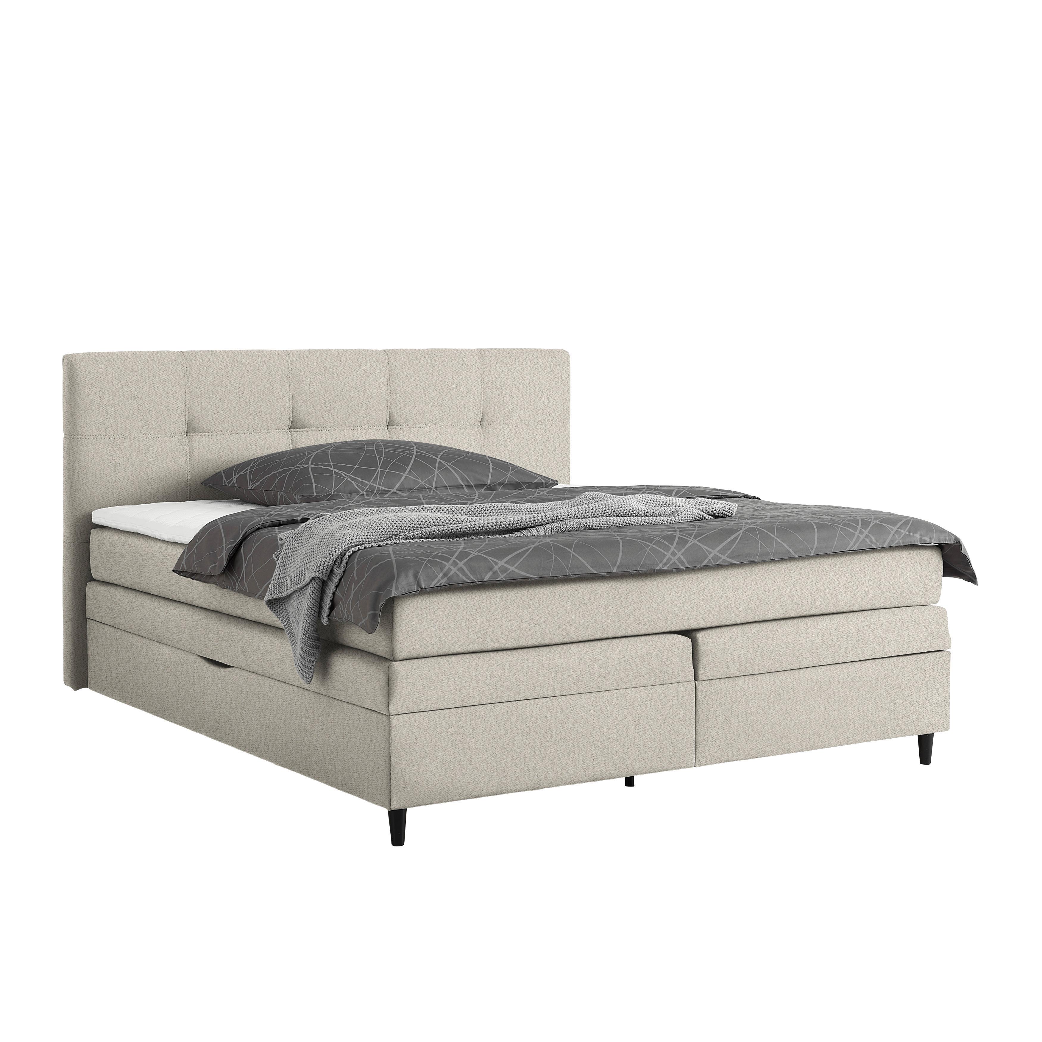 PAT BOXSPRING MIAMI - taupe, Konventionell, textil/material pe bază de lemn (180/200cm) - Modern Living
