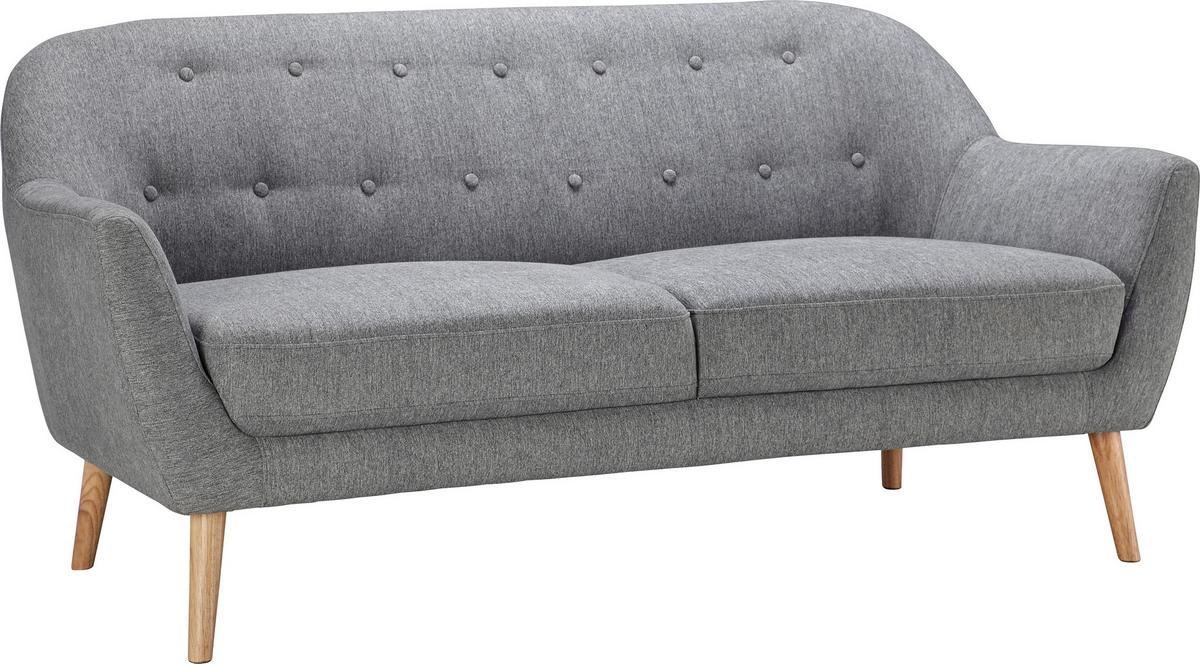 Sofa Anela ca. 168x79x84 cm Grau Webstoff - Naturfarben/Grau, MODERN, Holz/Textil (168/79/84cm) - Bessagi Home