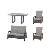 Loungegarnitur Corido 4-tlg. Grau - Grau, Basics, Keramik/Kunststoff (72/103/83cm) - Siena Garden