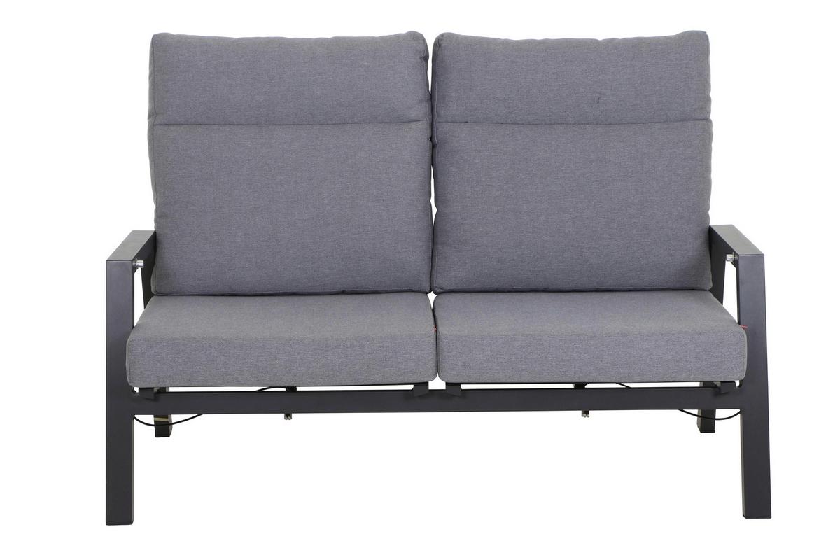 Loungegarnitur Valencia Anthrazit - Grau, Basics, Keramik/Kunststoff (72,5/82,5/99cm) - Siena Garden