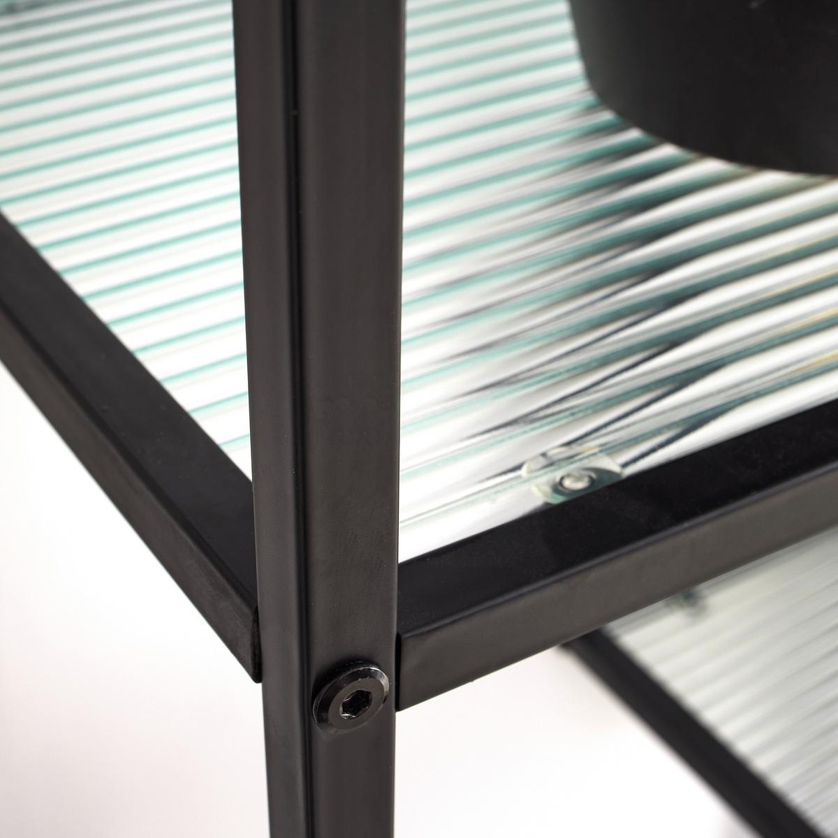 Regal Shine -Exklusiv- - črna, Moderno, kovina/steklo (80/180/30cm) - Mömax