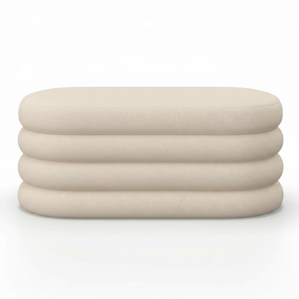 BÄNK LORENA - beige, Modern, trä/textil (110/47/45cm) - Bessagi Home