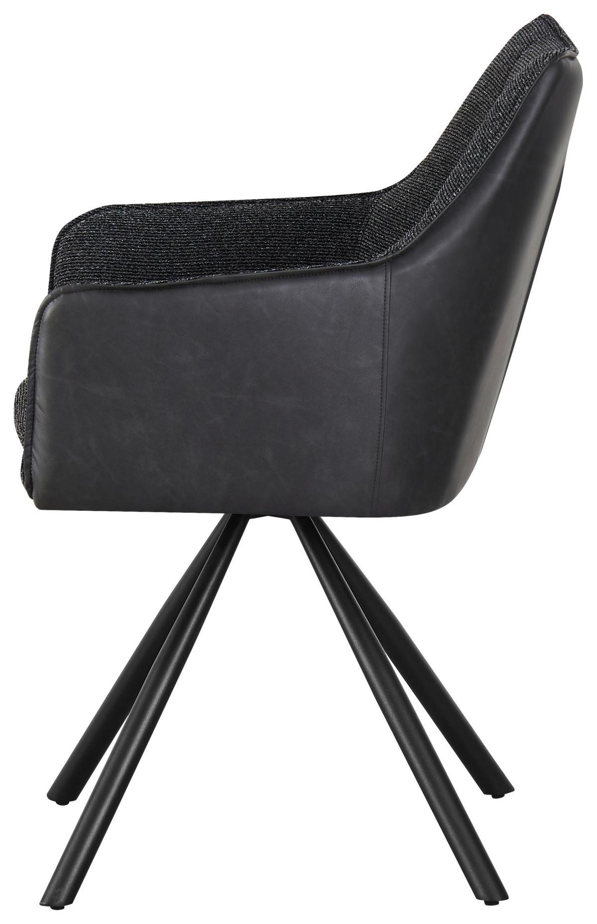 Scaun LEONY - negru, Modern, lemn/metal (56/89/63cm) - Premium Living