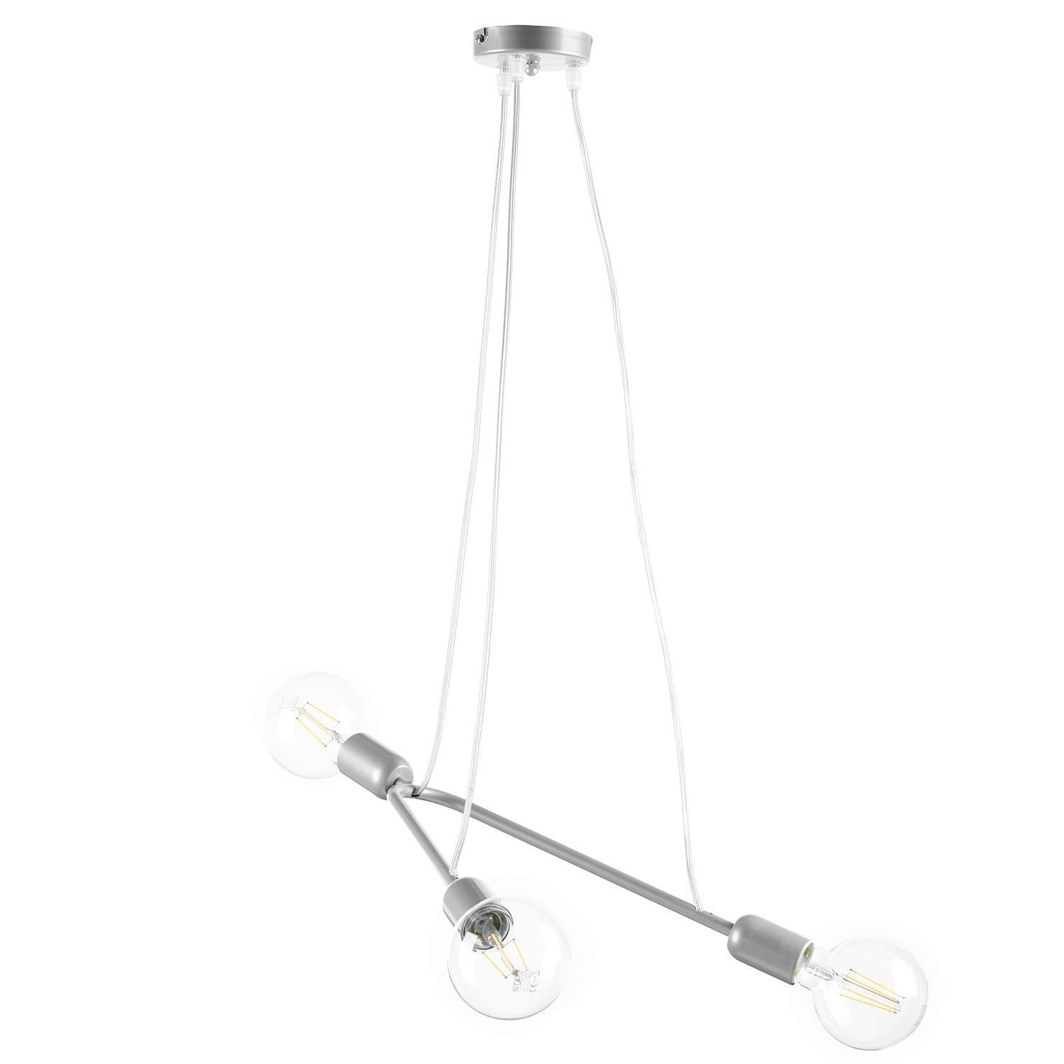 Pendelleuchte Boomerang argento Silber max. 22 Watt - Silberfarben, Design, Metall (65/10/75cm)