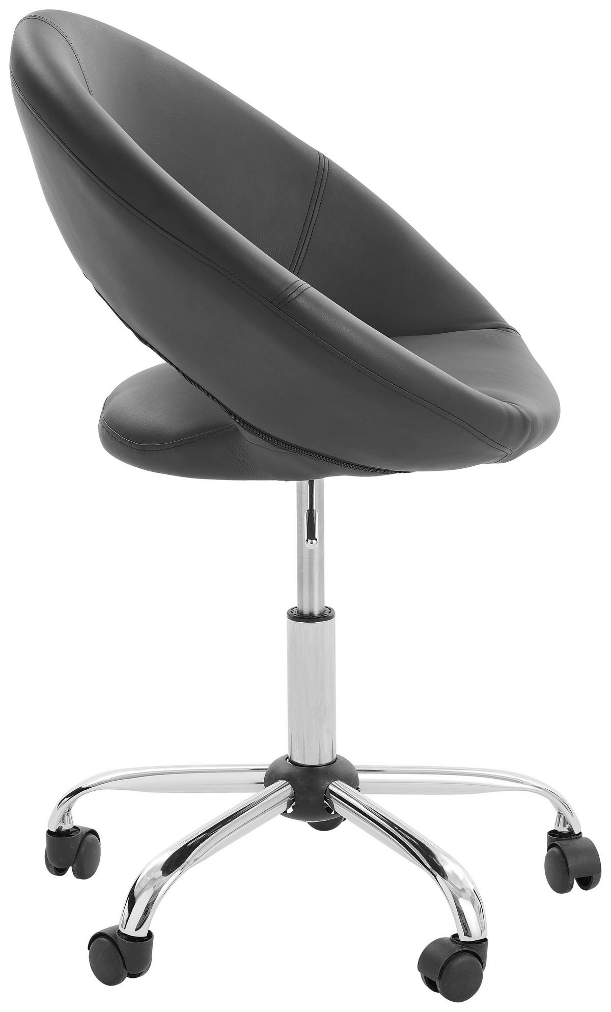 KRZESŁO OBROTOWE MŁODZIEŻOWE LAZY - czarny/kolor chromowy, Design, tworzywo sztuczne/metal (68/84-96/56cm) - Carryhome