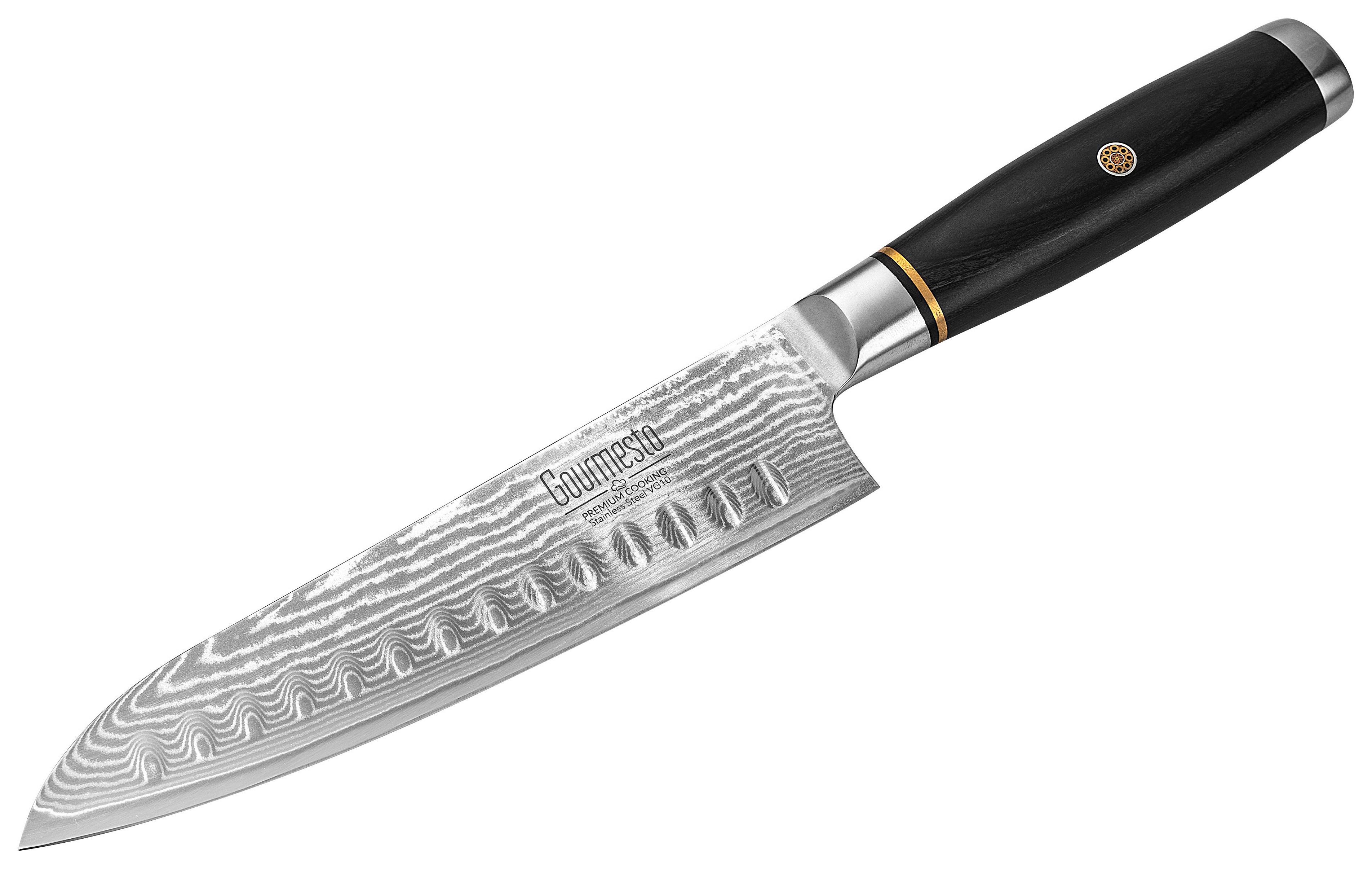 Santokumesser Profi Line in Silberfarben - Silberfarben, MODERN, Holz/Holzwerkstoff (29cm) - Gourmesto