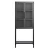 VITRINSKÅP CUBE -TOP- -BASED- - klar/svart, Modern, metall/glas (60/146/34cm) - Based