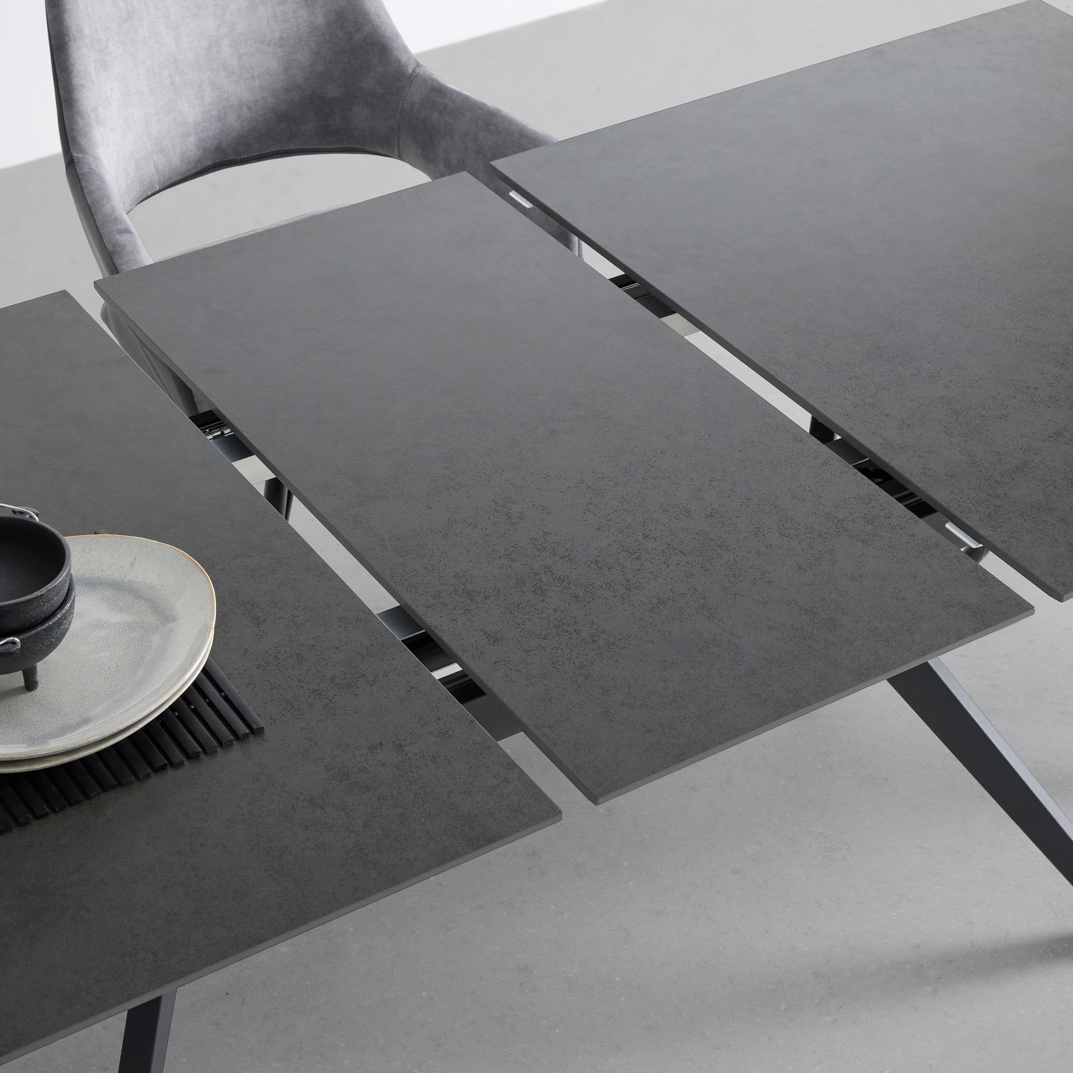 UTDRAGBART BORD VERONA - svart/antracit, Modern, metall/keramik (160-205/91/76cm) - Mömax