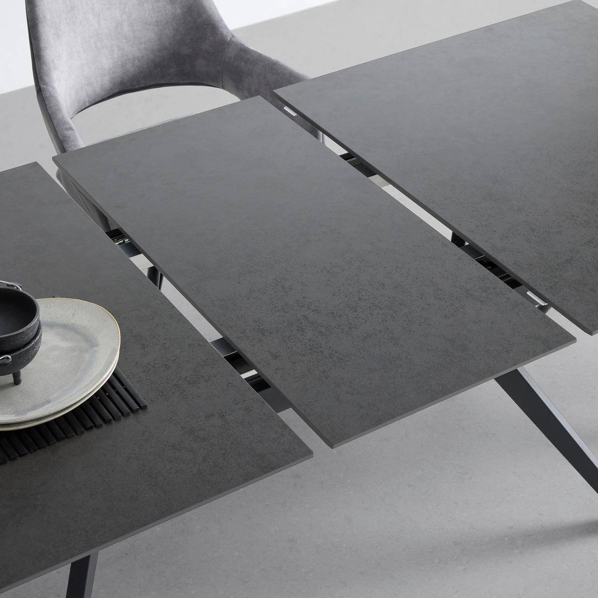 table à rallonge in Anthrazit/Schwarz - noir/anthracite, Modern, céramique/métal (160-205/91/76cm) - Mömax