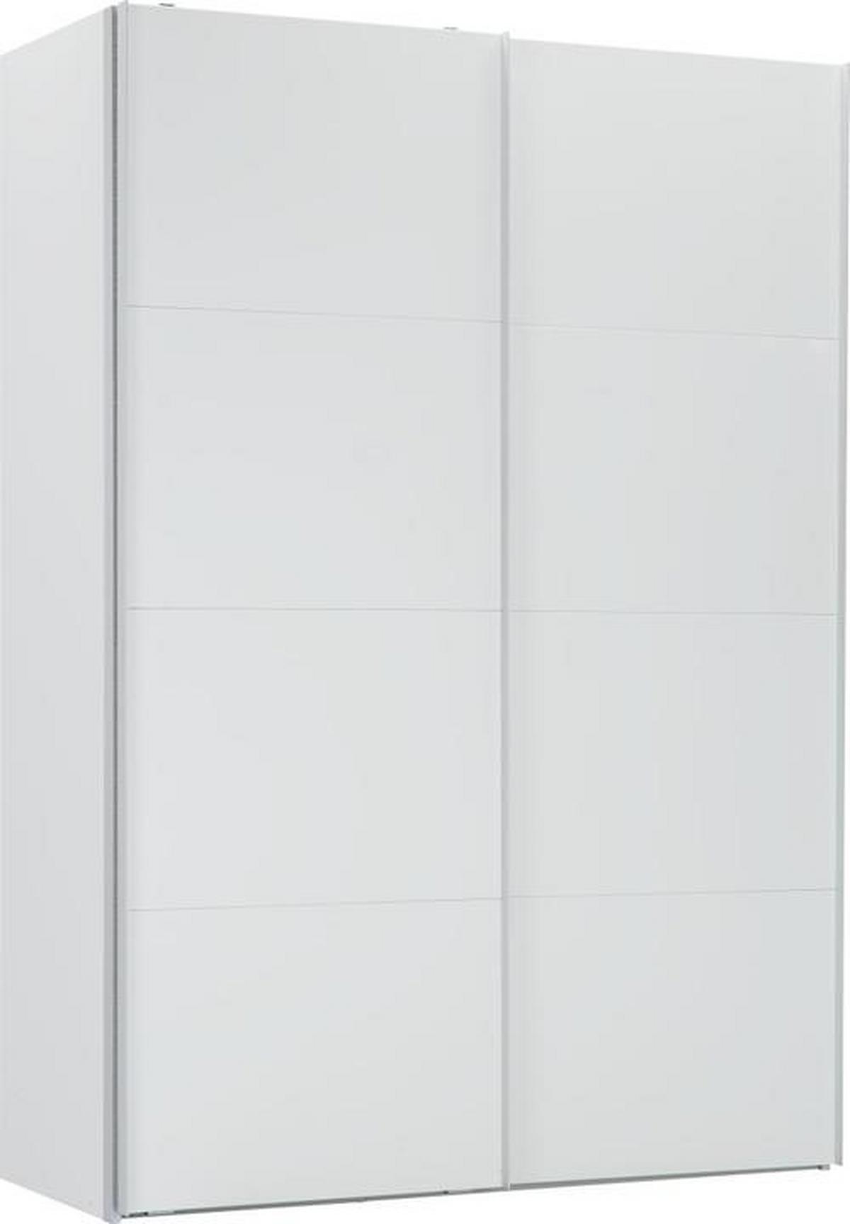 Schwebetürenschrank in Weiss - Weiss/Alufarben, Konventionell, Holzwerkstoff (150/216/68cm) - Premium Living