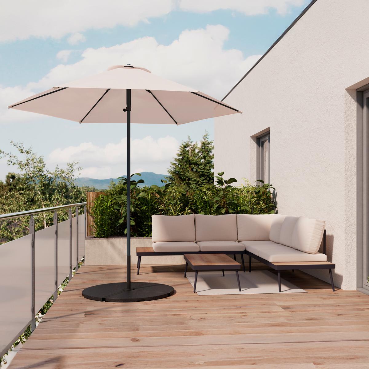 Umbrelă de soare Martina - bej/antracit, Basics, plastic/metal (270/230cm) - Mömax