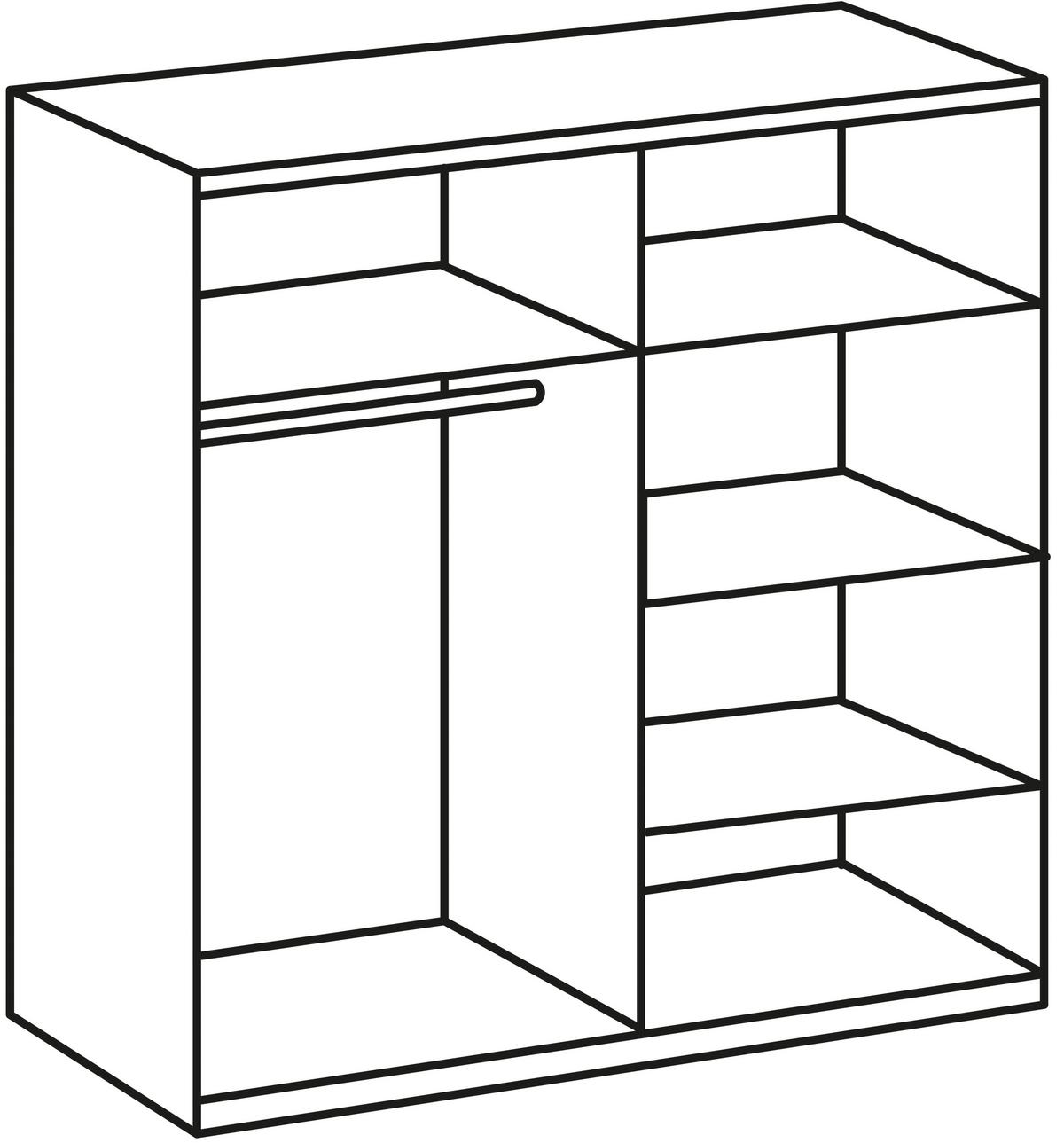 Ormar S Klasičnm Vratima Imago - boje hrasta/boje aluminija, Konvencionalno, staklo/drvni materijal (180/199/58cm) - Modern Living