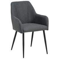 KRZESŁO Z PODŁOKIETNIKAMI ADELINA - czarny/szary, Lifestyle, metal/tkanina (56/87/60cm) - MID.YOU