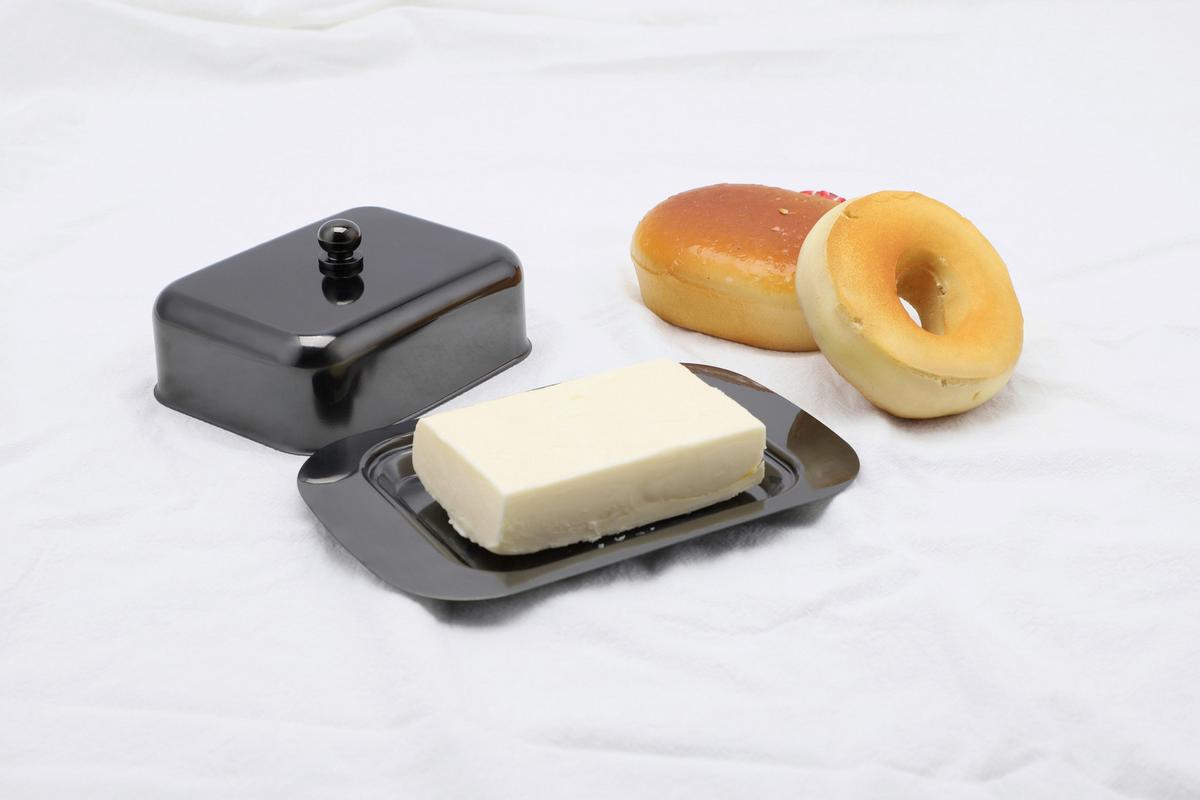 Posodica Za Maslo Butterdose, Črna - črna/visoki sijaj, Basics, kovina (18,5/12,2/7,0cm) - Echtwerk