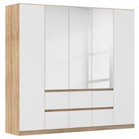 DULAP  USI ROTATIVE MAINZ - alb/culoare lemn stejar, Basics, material pe bază de lemn (226/210/54cm) - Modern Living