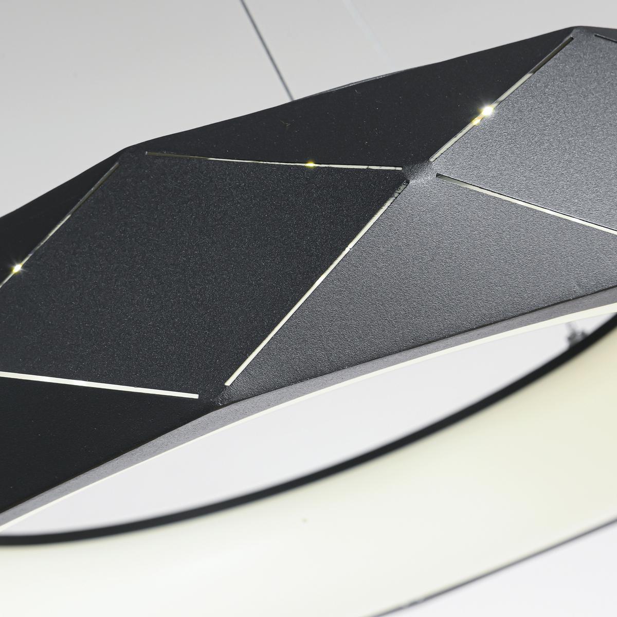 Hängeleuchte Lp-8069/1p Led Bk_reus - Schwarz, Design, Metall (60/100cm)
