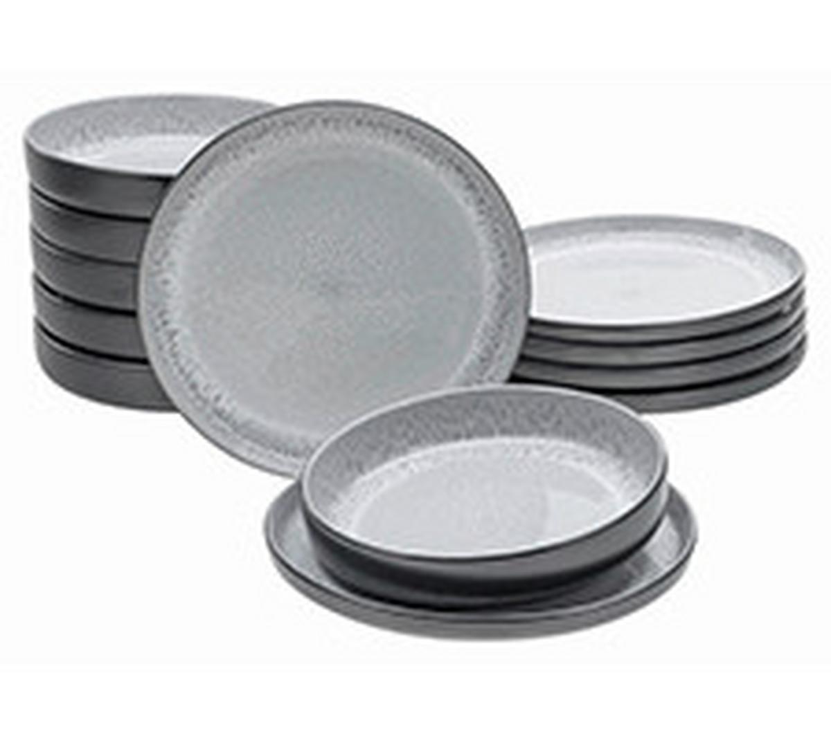 Jedilni Servis Nordic Fjord Frost, 12-Delni - svetlo siva, Trend, keramika - Creatable