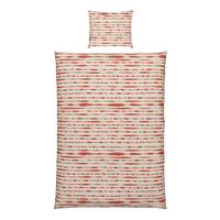 Bettwäsche Fine Line Wende In Apricot/weiss Ca. 160x210cm - Weiss/Orange, Modern, Textil (160/210cm) - Modern Living
