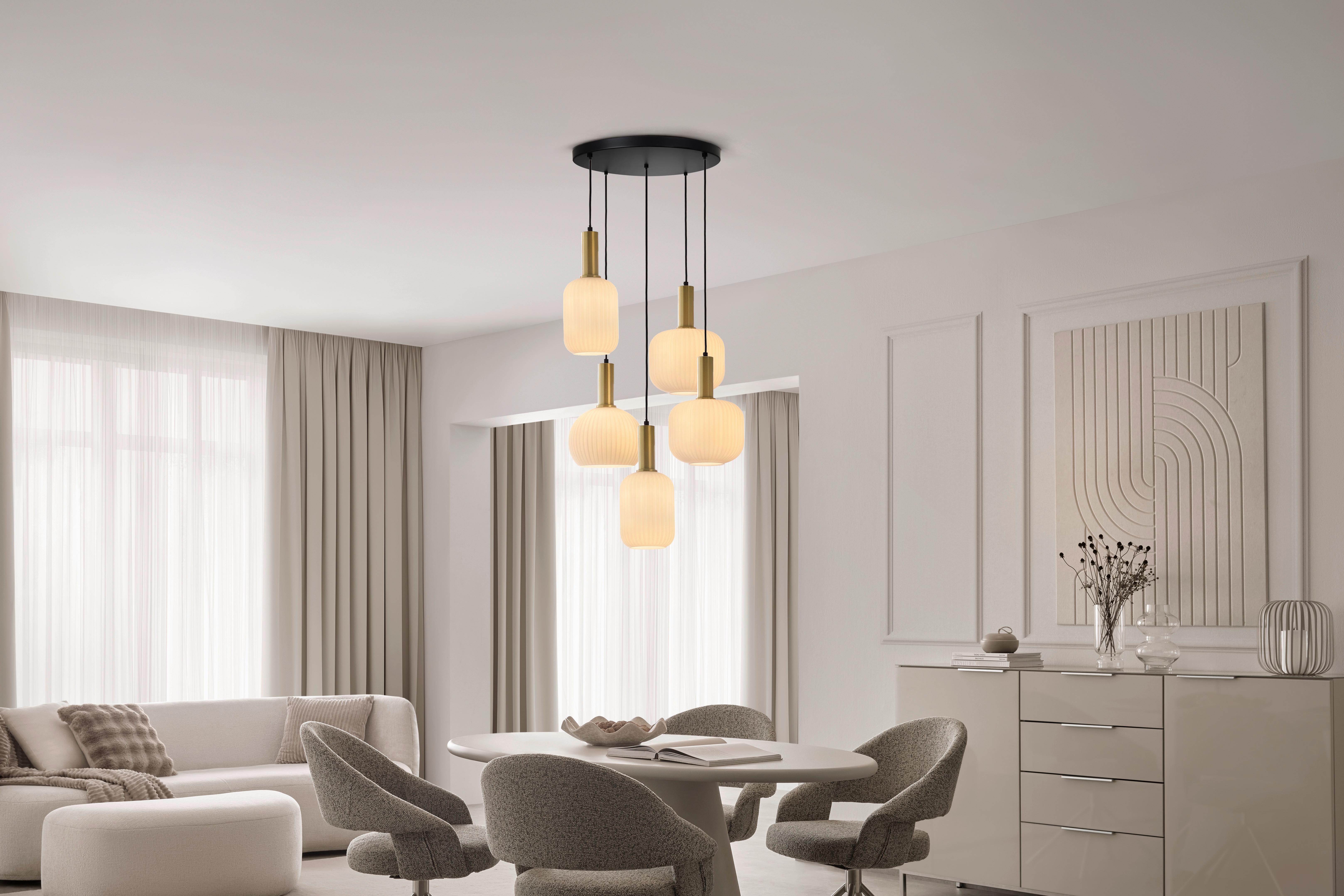 HÄNGLAMPA SCHER - vit/svart, Modern, metall/glas (54/57,5/150cm)