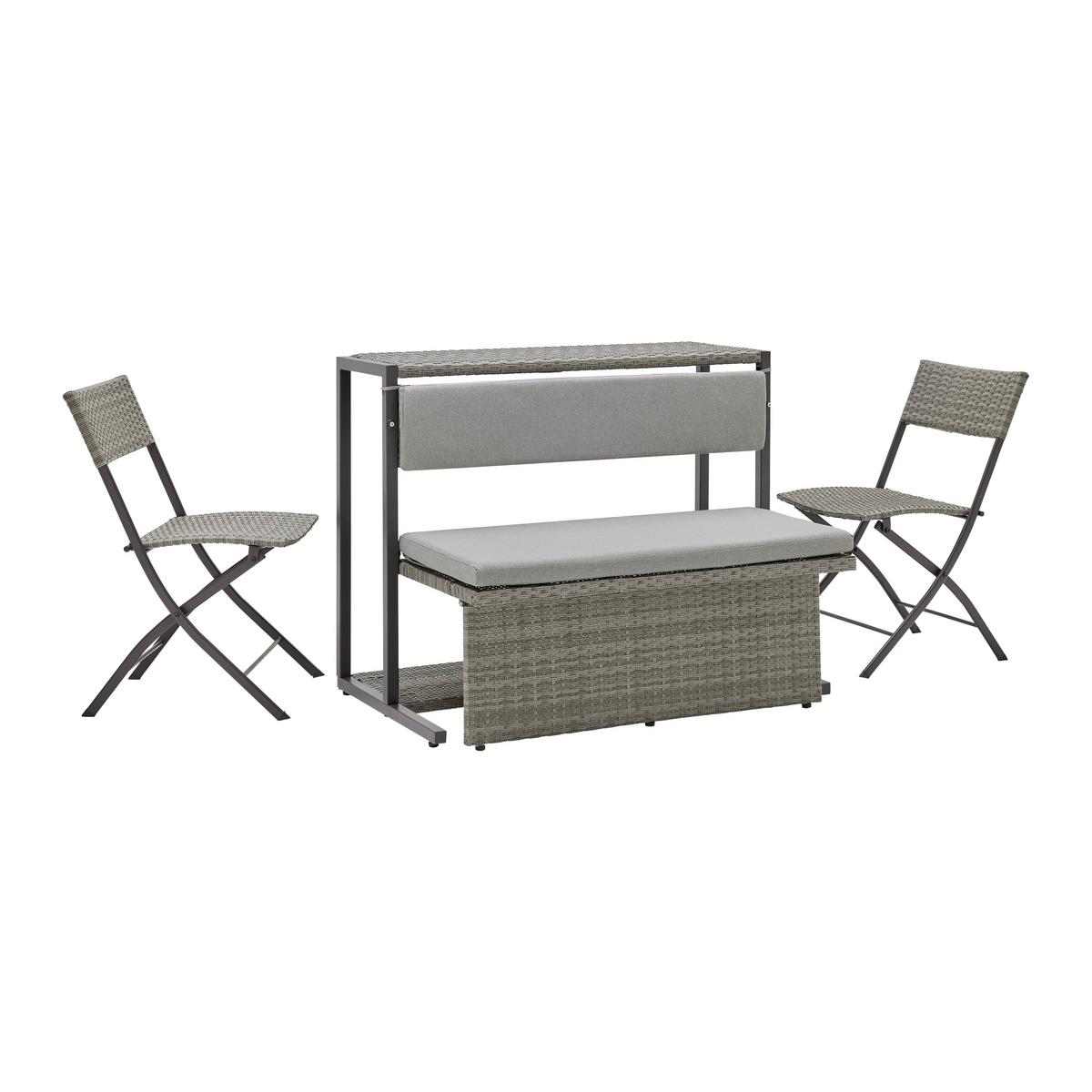 Balkonski Set Mario - sivo-smeđa, Moderno, tekstil/metal (110/86,5/80cm) - Bessagi Garden