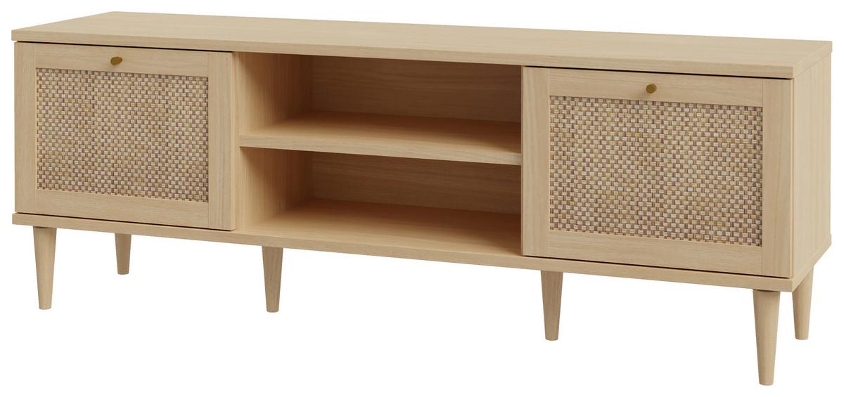 TV-Element Calasetta Eichefarben - Eichefarben/Goldfarben, Natur, Holz/Holzwerkstoff (159,8/57,8/41,4cm) - Premium Living