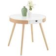 Beistelltisch aus Kiefer Teilmassiv - Weiß/Kieferfarben, MODERN, Holz/Holzwerkstoff (61/50cm) - Modern Living Beistelltisch aus Kiefer Teilmassiv - Weiß/Kieferfarben, MODERN, Holz/Holzwerkstoff (61/50cm) - Modern Living