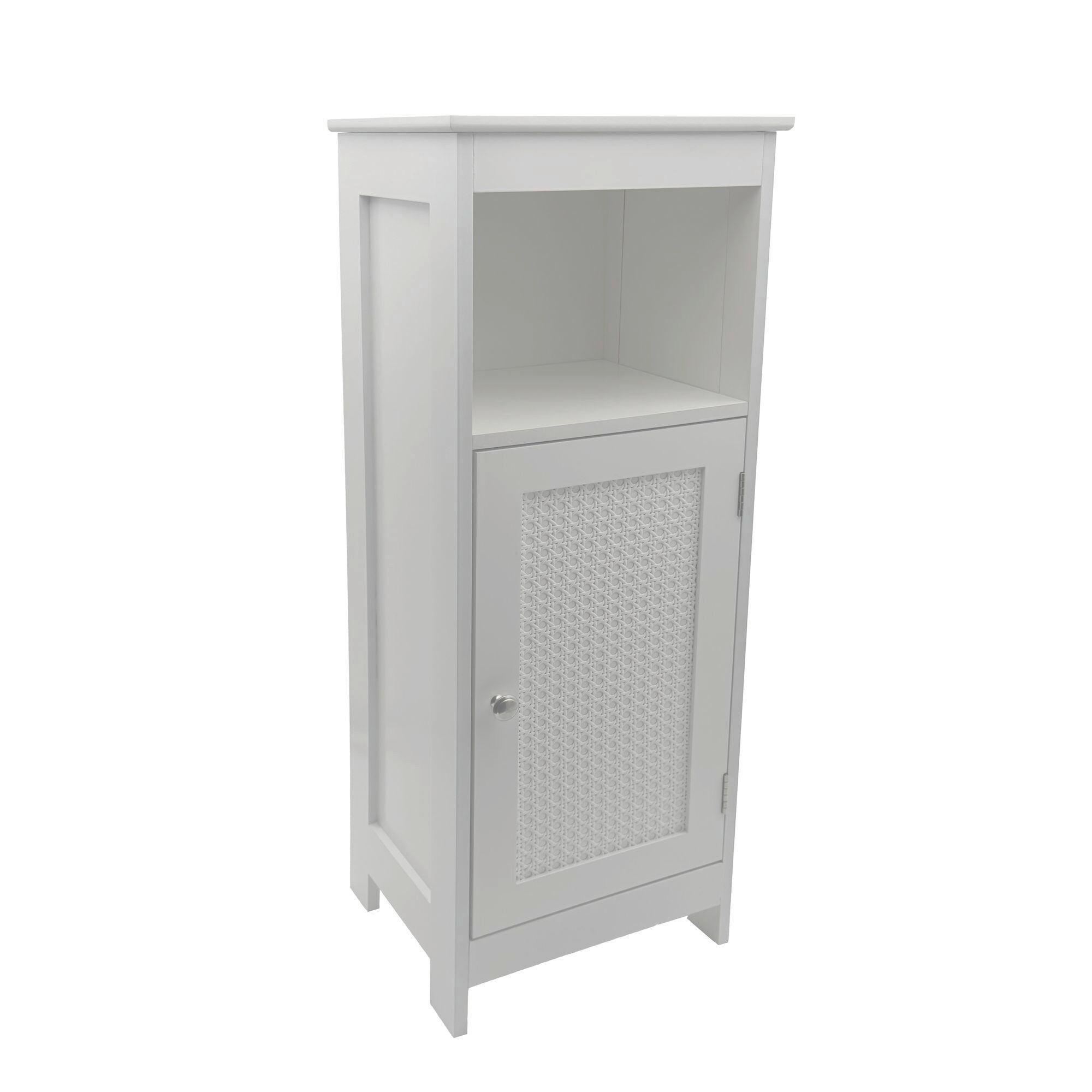 Midischrank Wl7.766 - Weiss/Silberfarben, Design, Holzwerkstoff/Metall (30/80/28cm) - Livetastic
