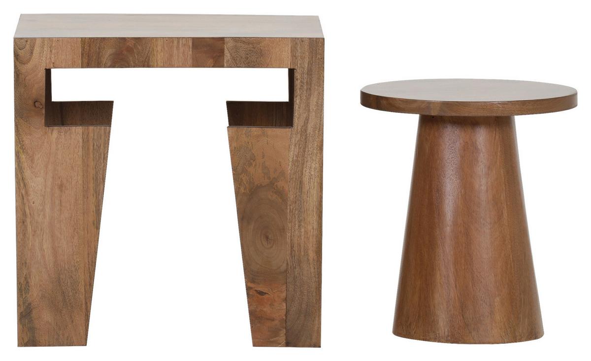 ZESTAW STOLIKÓW BOCZNYCH SIESTA   -AMBIA HOME- - brązowy, Design, drewno (50/40/50cm) - Ambia Home