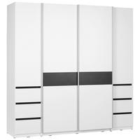 Kleiderschrank mit Wechselbauchbinde - Weiss/Anthrazit, Konventionell, Holzwerkstoff/Metall (215/215/62cm) - Mömax